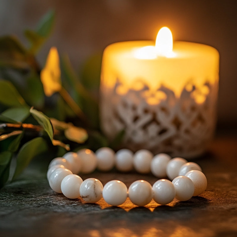 Ensemble Collier Et Bracelet En Pierres Blanches Translucides - ACCESSOIRES & DAZ - Neuf