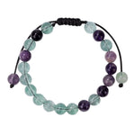 Bracelet Fluorite "Aurora" Pierres Boules 8 mm Cordon Ajustable - Vignette | Lithothérapie Naturelle