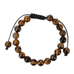 Bracelet Oeil de Tigre "Kyla" Pierres Boules 8 mm Cordon Ajustable - Vignette | Lithothérapie Naturelle