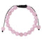 Bracelet Quartz Rose "Ariana" Pierres Boules 8 mm Cordon Ajustable