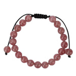 Bracelet Rhodonite "Power" Pierres Boules 8 mm Cordon Ajustable - Vignette | Lithothérapie Naturelle