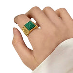 Bague Chevalière Pierre Malachite - Vignette | Lithothérapie Naturelle