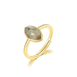 bague Labradorite "Éclat Boréal" en argent et en or, cadeau femme et ados