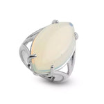 Bague Opale Blanche "Marquise" - Vignette | Lithothérapie Naturelle