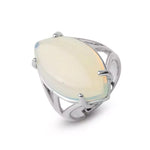 Bague Opale Blanche "Marquise" - Vignette | Lithothérapie Naturelle