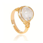 Bague Perle Cristal de Roche Fil doré - Vignette | Lithothérapie Naturelle