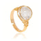 bague perle cristal de roche fil doré, cadeau lithothérapie femme ou homme