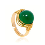 Bague Perle Opale Verte Fil doré - Vignette | Lithothérapie Naturelle
