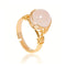 bague perle quartz rose fil doré, cadeau lithothérapie femme