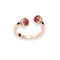 bague perles cornaline "Luxe" en argent et or rose, cadeau femme et ados