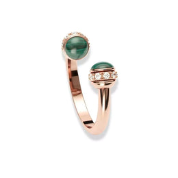 bague perles malachite "Luxe", cadeau femme et ados