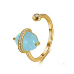 Bague Pierre Aigue-marine Or - Vignette | Lithothérapie Naturelle