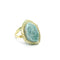 bague pierre amazonite "Tresse" ajustable or , cadeau lithothérapie pour femme