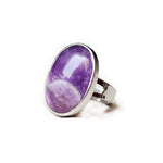 Bague Pierre Améthyste "ovale" - Vignette | Lithothérapie Naturelle