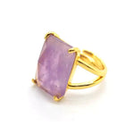 Bague Pierre Améthyste "Rectangle" - Vignette | Lithothérapie Naturelle