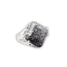 bague pierre de lave "Carré", cadeau homme, femme et ados