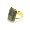 Bague Pierre labradorite "Rectangle", cadeau femme ou homme