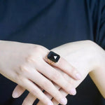 Bague Pierre Obsidienne "Rectangle" - Vignette | Lithothérapie Naturelle