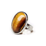 Bague Pierre Oeil de Tigre "ovale" - Vignette | Lithothérapie Naturelle