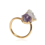 Bague Pierres Améthyste et Cristal de Roche - Vignette | Lithothérapie Naturelle