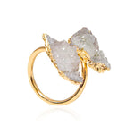 Bague Pierres Cristal de Roche Ajustable - Vignette | Lithothérapie Naturelle