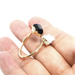 Bague Pierres Tourmaline et Cristal de Roche - Vignette | Lithothérapie Naturelle