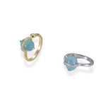 Bague Pierre Aigue-marine Or - Vignette | Lithothérapie Naturelle