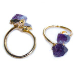 Bague Pierres Améthyste Ajustable - Vignette | Lithothérapie Naturelle