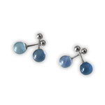 Boucles d'Oreilles Aigue-Marine et Argent - Vignette | Lithothérapie Naturelle