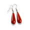 boucles d'Oreilles jaspe rouge goutte, cadeau lithothérapie femme