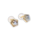 Boucles d'Oreilles Labradorite Hexagone - Vignette | Lithothérapie Naturelle