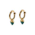 Boucles d'Oreilles Malachite Triangulaire - Vignette | Lithothérapie Naturelle