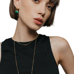 Boucles d'Oreilles Malachite Triangulaire - Vignette | Lithothérapie Naturelle