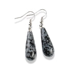 Boucles d'Oreilles Obsidienne Neige "Goutte" - Vignette | Lithothérapie Naturelle