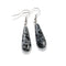 boucles d'Oreilles obsidienne neige goutte, cadeau lithothérapie femme