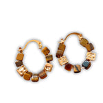 Boucles d'oreilles Oeil de Tigre Perles Carrées - Vignette | Lithothérapie Naturelle