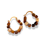 Boucles d'oreilles Oeil de Tigre Perles Carrées - Vignette | Lithothérapie Naturelle