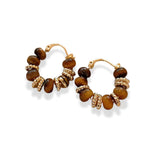 Boucles d’oreilles Oeil de Tigre Perles Rondes - Vignette | Lithothérapie Naturelle