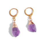 Boucles d'Oreilles Pierre Améthyste "Brut" - Vignette | Lithothérapie Naturelle