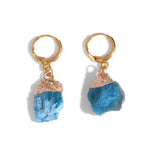 Boucles d'Oreilles Pierre Apatite "Brut" - Vignette | Lithothérapie Naturelle