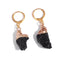 boucles d'oreilles pierre de lave "brut" cadeau lithothérapie femme