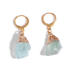 Boucles d'Oreilles Pierre Fluorite "Brut" - Vignette | Lithothérapie Naturelle