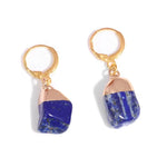 Boucles d'Oreilles Pierre Lapis-Lazuli "Brut" - Vignette | Lithothérapie Naturelle