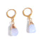 boucles d'oreilles pierre opale "brut" cadeau lithothérapie femme