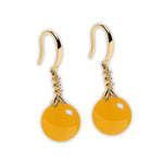 Boucles d'Oreilles Perles Agate Jaune - Vignette | Lithothérapie Naturelle