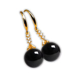 Boucles d'Oreilles Perles Agate Noire - Vignette | Lithothérapie Naturelle