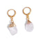 boucles d'oreilles pierre quartz blanc "brut" cadeau lithothérapie femme