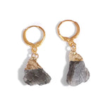 Boucles d'Oreilles Pierre Quartz Fumé "Brut" - Vignette | Lithothérapie Naturelle