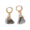 boucles d'oreilles pierre quartz fumé "brut" cadeau lithothérapie femme