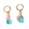 boucles d'oreilles pierre turquoise "brut" cadeau lithothérapie femme